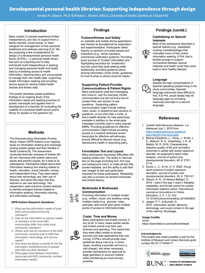 Poster of Developmental Personal Health Libraries: Supporting Independence through Design